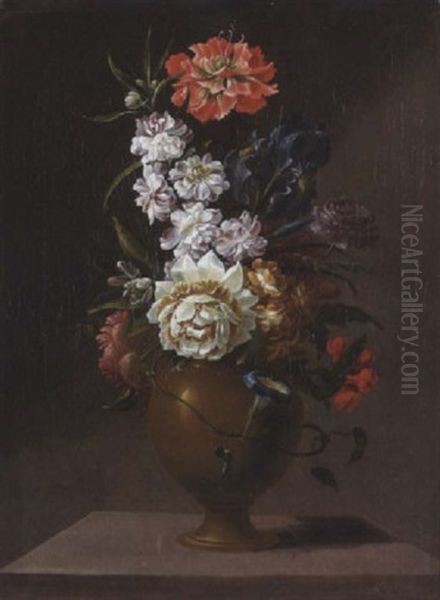 Blumenstilleben Mit Iris Und Nelken Oil Painting by Henriette Gertrude Knip