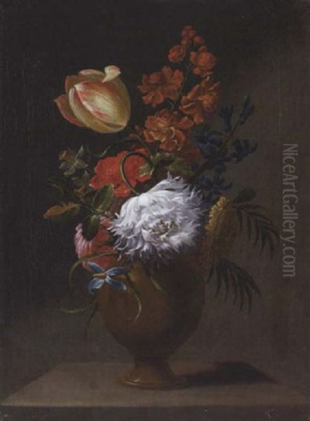 Blumenstilleben Mit Nelke Und Tulpen Oil Painting by Henriette Gertrude Knip