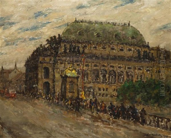 Blick Aufs Nationaltheater Oil Painting by Emanuel Knizek