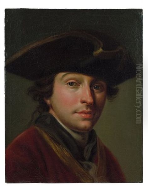 Portrait Presume Du Peintre Anton Van Maron (1733-1808) Oil Painting by Martin Knoller