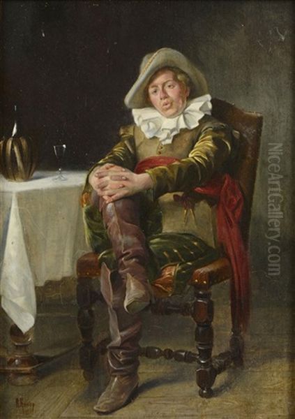 Un Mousquetaire Oil Painting by August Hermann Knoop