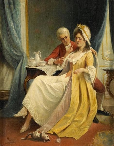 Der Aufdringliche Kavalier Oil Painting by August Hermann Knoop