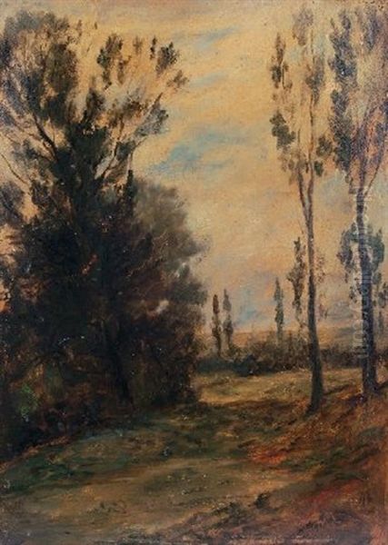 Waldlandschaft Oil Painting by August Hermann Knoop