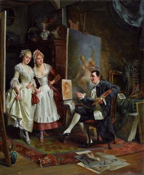 Im Atelier Oil Painting by August Hermann Knoop