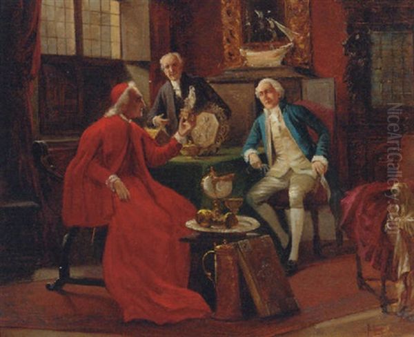 The Connoisseurs Oil Painting by August Hermann Knoop