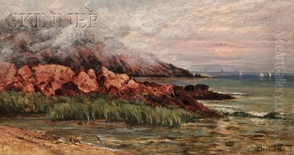 Eagle Rock, Singing Beach, Manchester, Massachusetts Oil Painting by Gamaliel Waldo Beaman