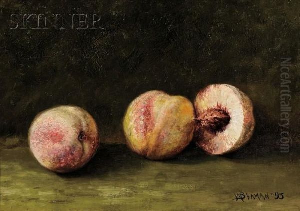 Still Life With Peaches Oil Painting by Gamaliel Waldo Beaman