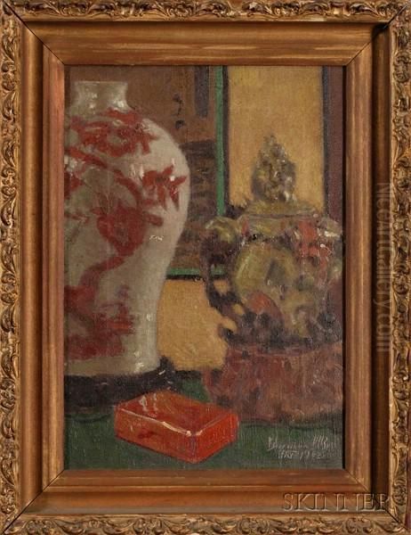 Oriental Still Life With Vase And Censer Oil Painting by Gamaliel Waldo Beaman