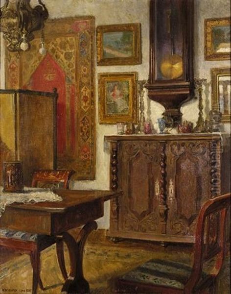 Interior Oil Painting by Imre Knopp