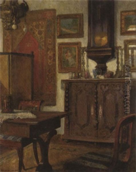 Interior Oil Painting by Imre Knopp