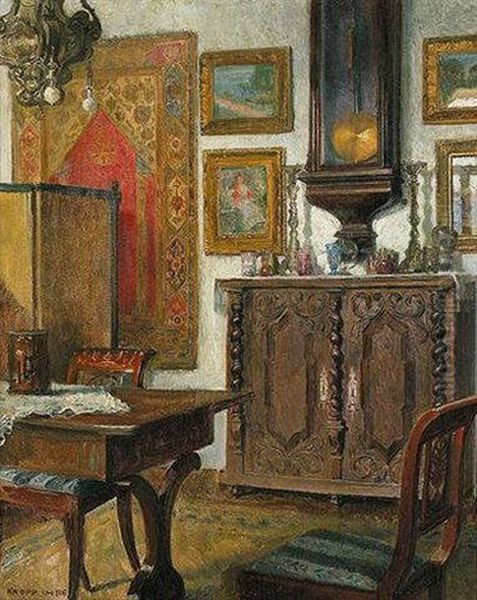 Interior Oil Painting by Imre Knopp