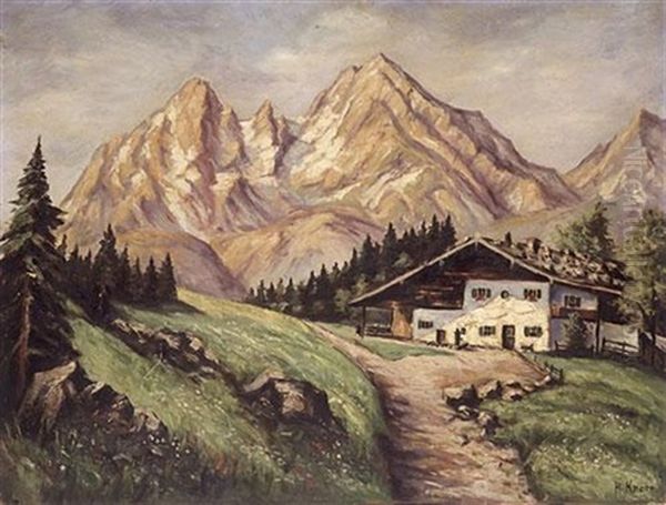 Landscape In Austria Oil Painting by Hugo Knorr