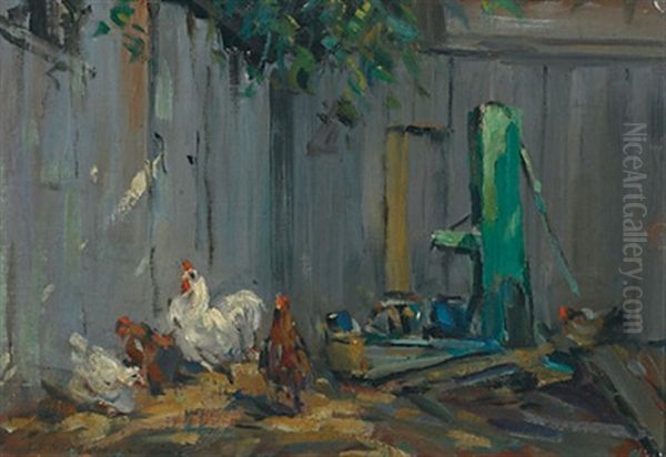 The Green Pump Oil Painting by Elizabeth Annie Mcgillivray Knowles