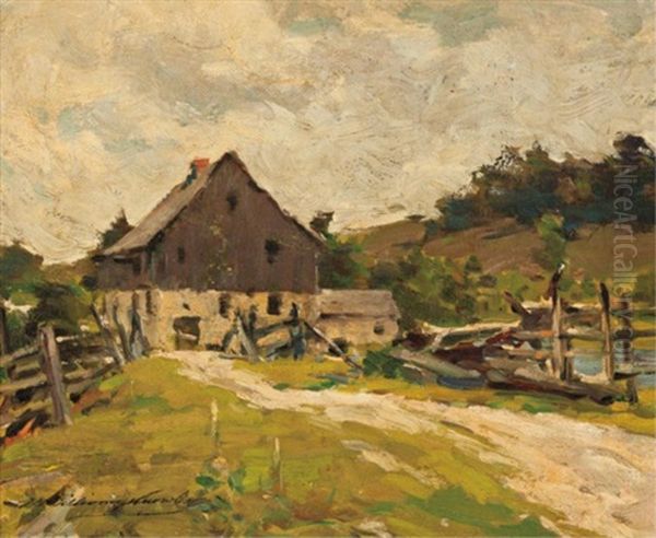 The Farm Lane Oil Painting by Farquhar McGillivray Strachen Knowles