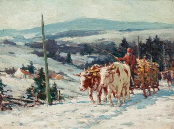 In French Canada (+ The Hay Cart, Autumn, Lrgr; 2 Works) Oil Painting by Farquhar McGillivray Strachen Knowles