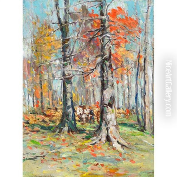 Autumn Oil Painting by Farquhar McGillivray Strachen Knowles