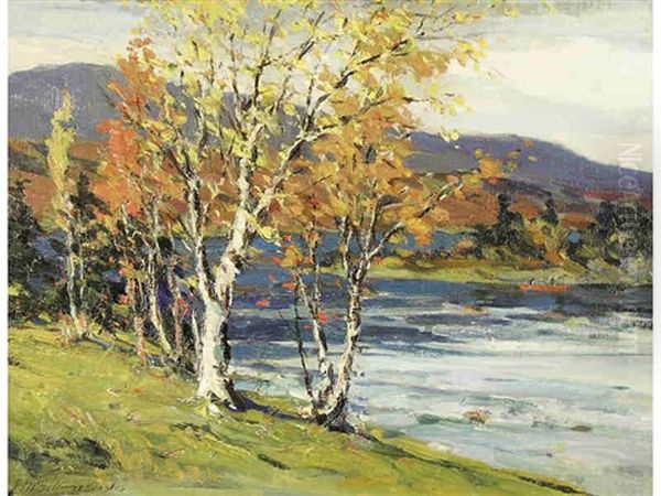 By Stream And Mountains Oil Painting by Farquhar McGillivray Strachen Knowles