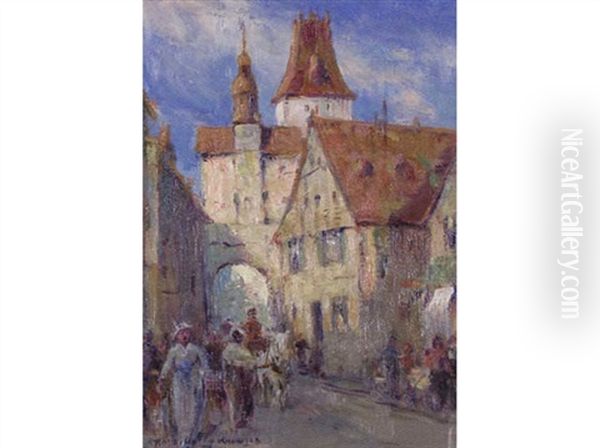 Rothenberg, Germany Oil Painting by Farquhar McGillivray Strachen Knowles