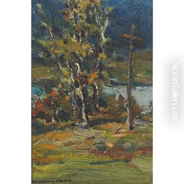 In The Adirondacks Oil Painting by Farquhar McGillivray Strachen Knowles