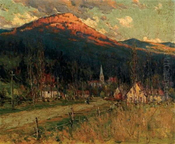 Country Village In The Mountains Oil Painting by Farquhar McGillivray Strachen Knowles