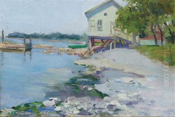 Fishing Hut, Bayfield, Lake Huron Oil Painting by Farquhar McGillivray Strachen Knowles