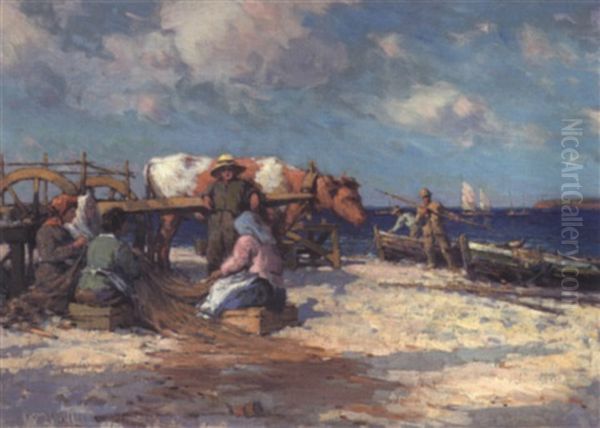 East Coast Fisherman Oil Painting by Farquhar McGillivray Strachen Knowles