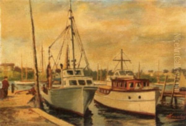 Marina Oil Painting by Farquhar McGillivray Strachen Knowles