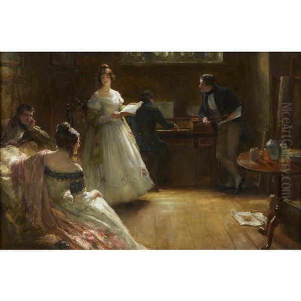 A Love Song Oil Painting by George Sheridan Knowles