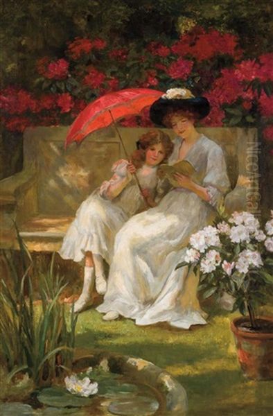 Peaceful Pastimes Oil Painting by George Sheridan Knowles