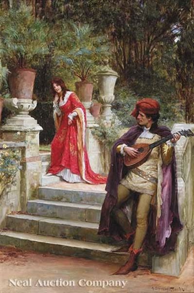 The Troubadour Oil Painting by George Sheridan Knowles