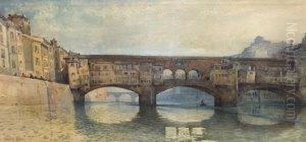 The Ponte Vecchio Oil Painting by Ainslie H. Bean