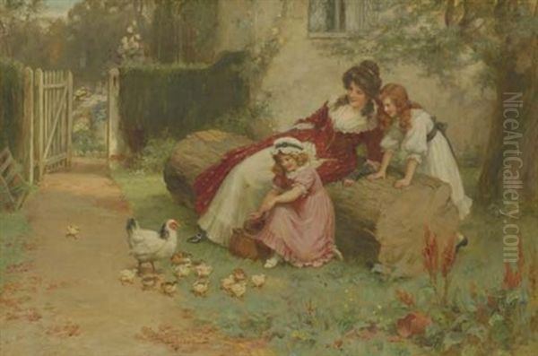 The Little Ones Oil Painting by George Sheridan Knowles