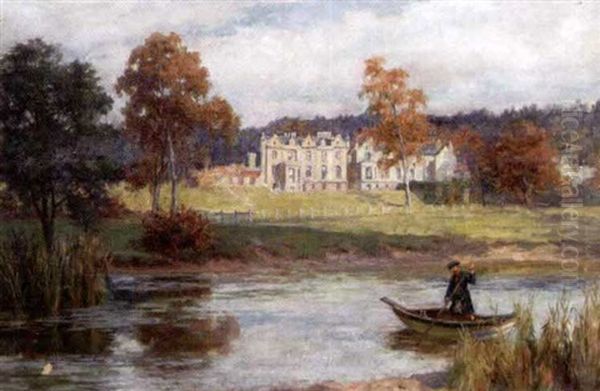 Country Estate Oil Painting by George Sheridan Knowles