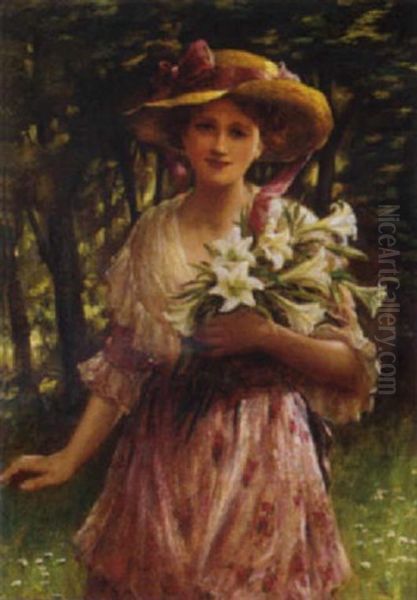 Lilies Oil Painting by George Sheridan Knowles