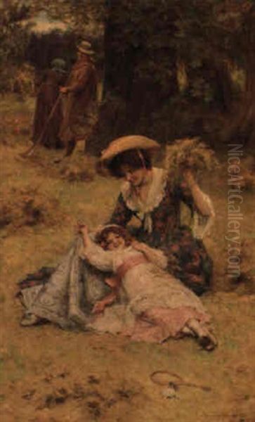 Happy Hours Oil Painting by George Sheridan Knowles