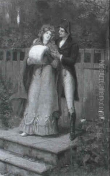 A Courting Couple Oil Painting by George Sheridan Knowles