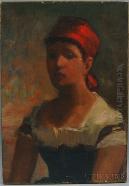 Peasant Girl With A Red Kerchief by Helen Mary Knowlton