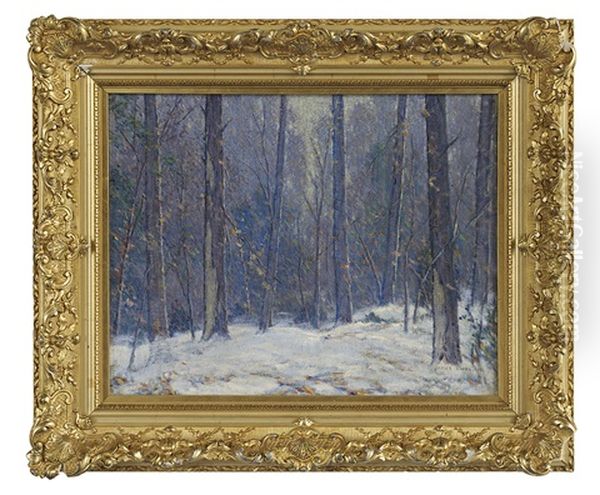 Woodland Snow Oil Painting by James Knox