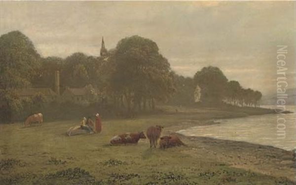 View On The Forth Oil Painting by John Knox