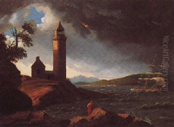 The Cloch Light House Oil Painting by John Knox