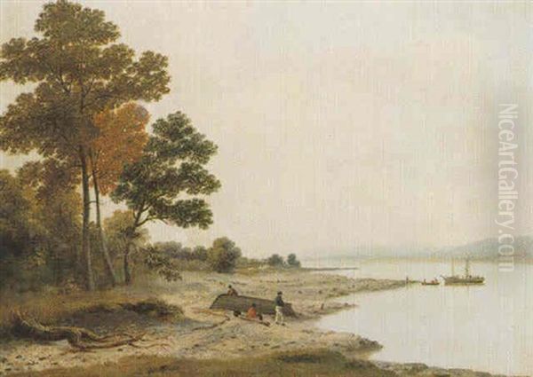 The Gare Loch Near Shandon Looking Down The Loch Oil Painting by John Knox