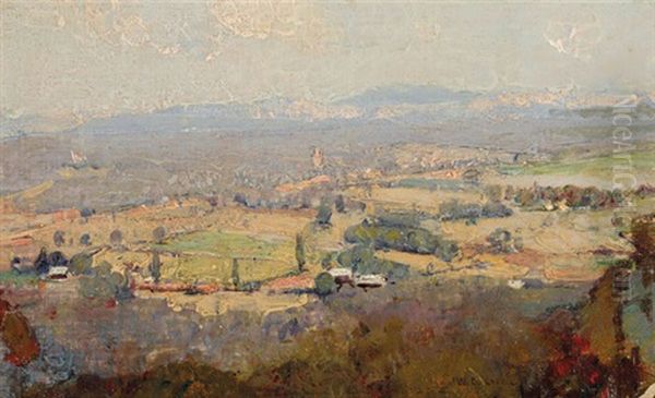 Valley Landscape Oil Painting by W.D. Knox