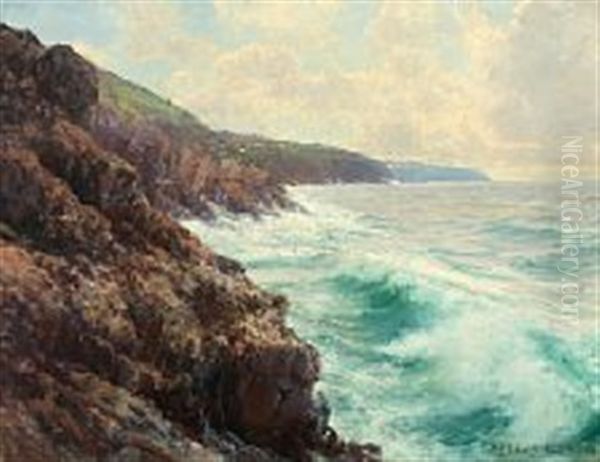 Coastal Scenery From Bornholm Oil Painting by Peder Jacob Marius Knudsen