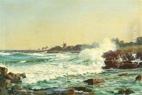 Coastal Scape From Bornholm Oil Painting by Peder Jacob Marius Knudsen