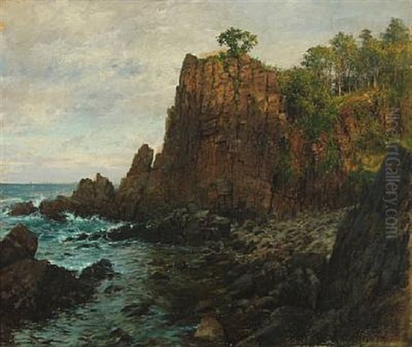 A Coastal Scenery From The Island Of Bornholm Oil Painting by Peder Jacob Marius Knudsen