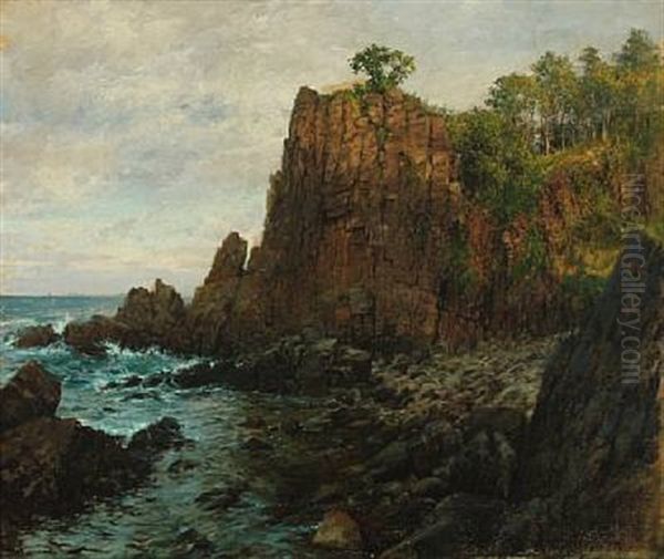 A Coastal Scenery From Bornholm Island Oil Painting by Peder Jacob Marius Knudsen