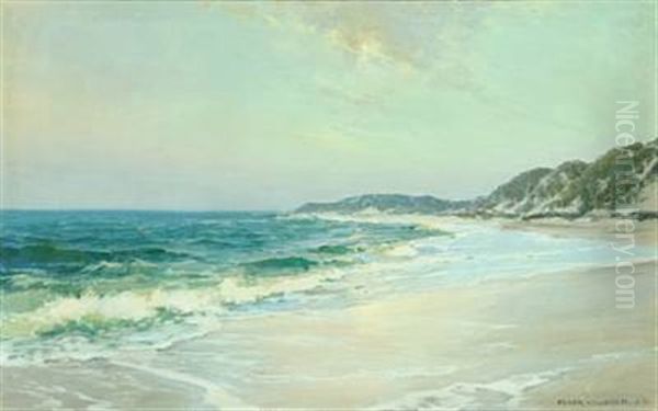 Coastel Scene Oil Painting by Peder Jacob Marius Knudsen