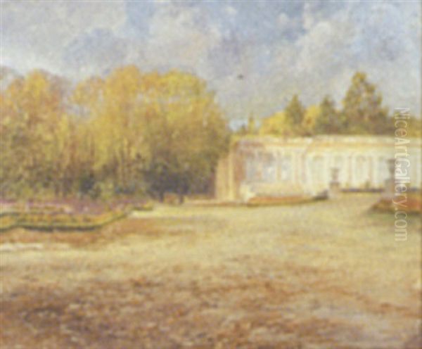 Parklandskab Ved Versaille Oil Painting by Peder Jacob Marius Knudsen