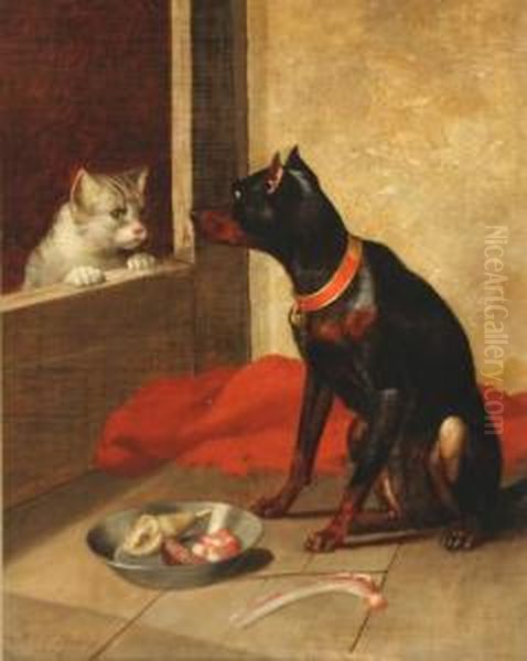 Begging For A Meal Oil Painting by James Henry Beard