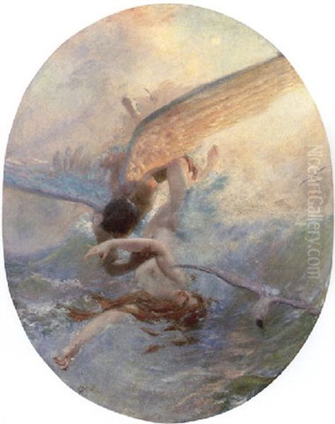 The Greeting Of The Wind And Waves Oil Painting by Benes (Benesch) Knuepfer